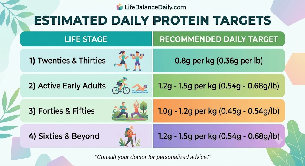 ESTIMATED DAILY PROTEIN TARGETS: Protein Needs by Age