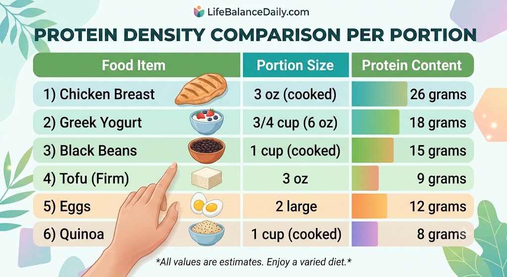 PROTEIN DENSITY COMPARISON PER PORTION: Protein Needs by Age